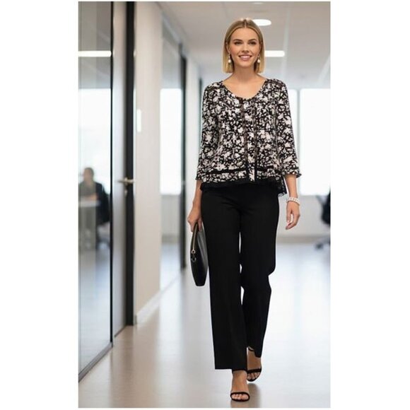 ANTHROPOLOGIE - Maeve Boho black floral blouse with cutout detailing - Picture 2 of 10